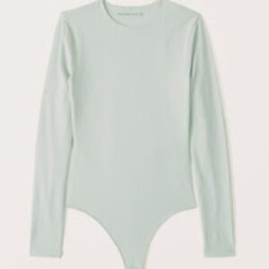 Abercrombie Mint Green Cotton Long-Sleeve Bodysuit